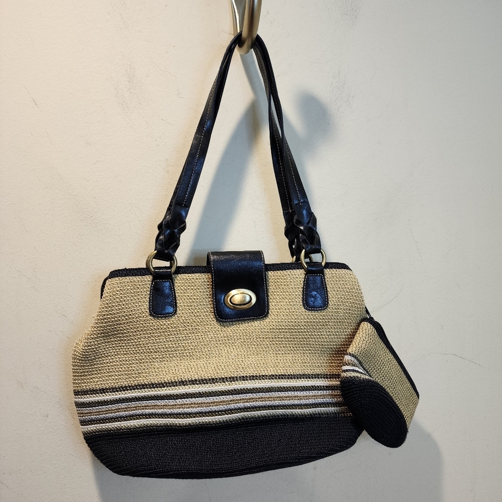 Stylish Black  and Tan Women's Handbag Set